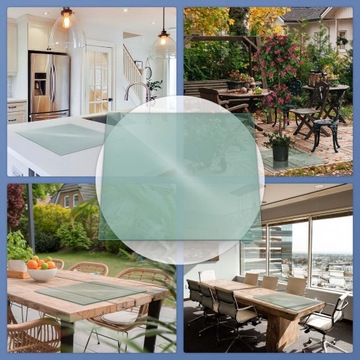 Закаленное защитное стекло для пола под камином, черное, 80 см.