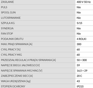 MAGNUM MIG 315 MMA ИНВЕРТОРНЫЙ СВАРОЧНЫЙ АППАРАТ 400 В
