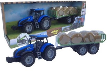 DUŻY TRAKTOR Z PRZYCZEPĄ ŚWIATŁO I DŹWIĘK FARMER