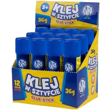 Astra KLEJ W SZTYFCIE 36g szkolny biurowy CAŁE PUDEŁKO 12 sztuk