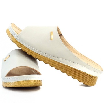 KLAPKI DAMSKIE BUTY LEKKIE WYGODNE POLSKIE SKÓRA