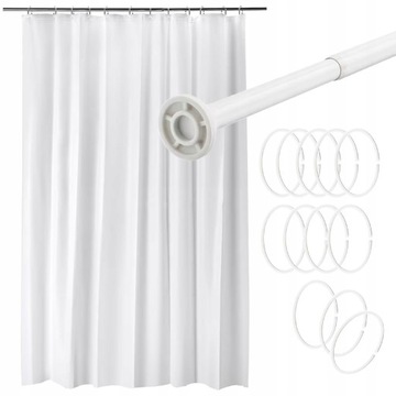 Виниловая занавеска для душа Ikea 180 х 200 см.