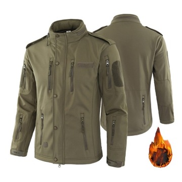KURTKA MĘSKA CIEPŁA POLAROWA WODOODPORNA ZIMOWA TAKTYCZNA SOFTSHELL R.3XL