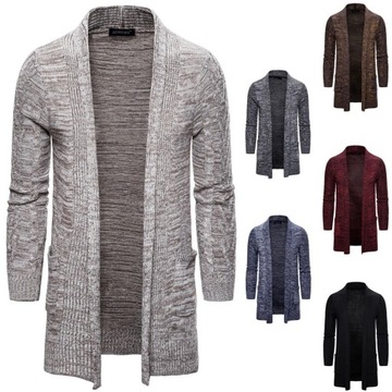 Men's Long Knitted Sweater Coats Casual Cardigan M