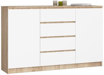 Komoda szafka K160 4 szuflady sonoma-biały AKD