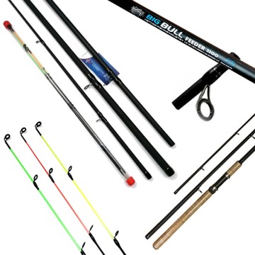 WĘDKA BIG BULL FEEDER CLASSIC 330 50-150G KARP LESZCZ RZEKA 3 szczytówki