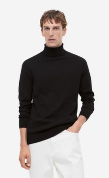 H&M sweter męski z golfem slim fit S 165 T83