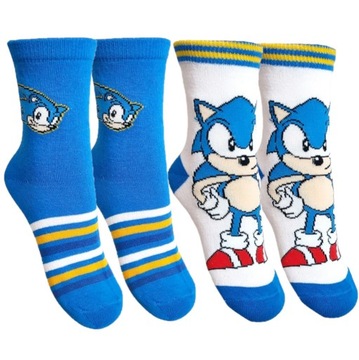 2 pary Skarpetki skarpety dziecięce bawełniane Sonic 27/30