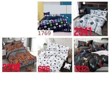 Komplet pościeli 160x200 +2xPoszewka 70x80 modna dwustronna dużo wzorów 3D