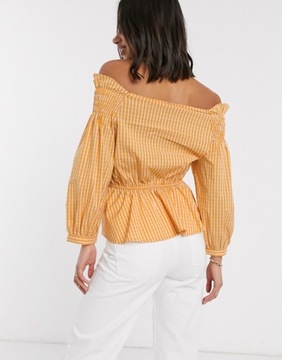 Y.A.S DWUKOLOROWA BLUZKA OFF SHOULDER (M)