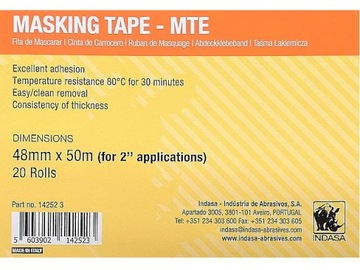 TAŚMA MASKUJĄCA LAKIERNICZA MOCNA PAPIEROWA INDASA MTE 48mm x 50m