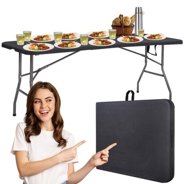 САДОВЫЙ СТОЛ, СКЛАДНОЙ, ТУРИСТИЧЕСКИЙ БАНКЕТНЫЙ ЧЕМОДАН, ЧЕРНЫЙ