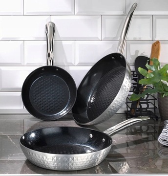 НАБОР ИЗ 3 ПРЕДМЕТОВ СКОВОРОДА С АНТИПРИГАРНЫМ ИЗ ЦЕРАФЛОНА