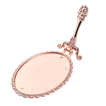 Зеркало ручное с ручкой, зеркало для макияжа для Heimsalon Rose Gold