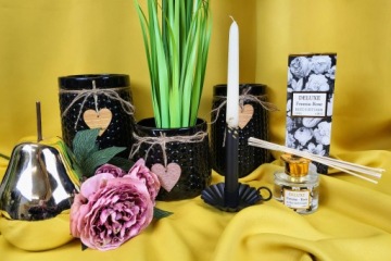 КЕРАМИЧЕСКАЯ ВАЗА ЧЕРНЫЕ ТОЧКИ 14,5 × 20 СМ