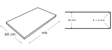 КУХОННАЯ СТОЛЕШНИЦА 250 см Различные цвета 38 мм