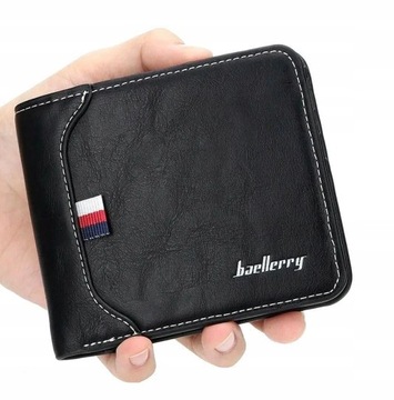 Męski portfel skórzany czarny Ochrona Kart Premium skóra elegancki mały
