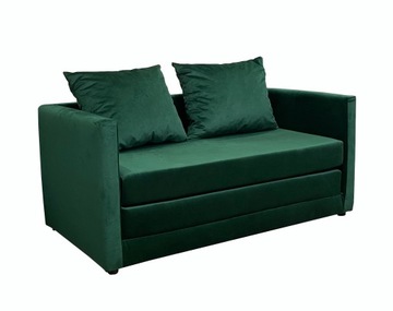 Tania rozkładana mała SOFA 128x67 butelkowa zieleń