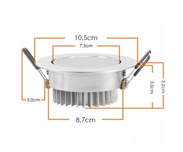 НАБОР 10x СВЕТОДИОДНЫХ ПОТОЛОЧНЫХ СВЕТИЛЬНИКОВ 230В 7ВТ КРУГЛЫЙ