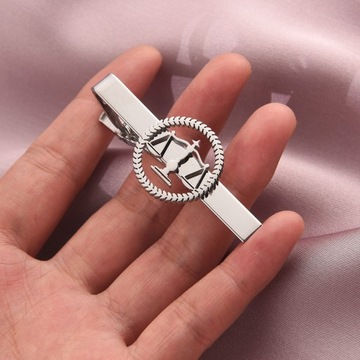 Circle Advocate Lawyer Emblem Stainless Steel Tie