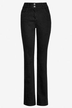Next Damskie Bawełniane Czarne Jeansowe Spodnie Jeansy Bootcut Regular L 40