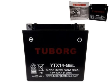 Akumulator TUBORG YTX14-GEL 12V 12Ah 220A ZAMIENNIK YUASA VARTA EXIDE