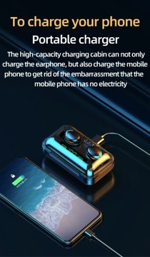 Наушники Bluetooth 5.1 TWS F9-5 + внешний аккумулятор Черный