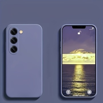 Квадратный жидкий силиконовый чехол для телефона Samsung Galaxy S22 S23 S
