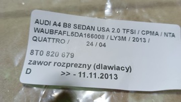 AUDI A4 8K B8 USA VENTIL EXPANZNÍ KLIMATIZACE SPRÁVNÝ ŠROUBY 13R