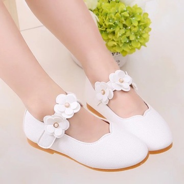 1-11 year Leather Girls Shoes Flowers Party Shoes