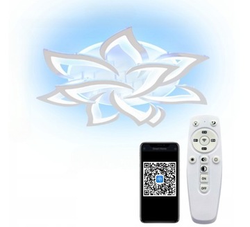 ЦВЕТОК ЛОТОСА ПОТОЛОЧНЫЙ СВЕТИЛЬНИК ЦВЕТОК ЛОТОСА 10 ЛЕПЕСТКОВ LED RGB ЦВЕТА + ПРИЛОЖЕНИЕ + ПУЛЬТ ДИСТАНЦИОННОГО УПРАВЛЕНИЯ