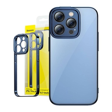 BASEUS ZESTAW OCHRONNY PRZEŹROCZYSTE ETUI SZKŁO HARTOWANE IPHONE 14 PRO MAX