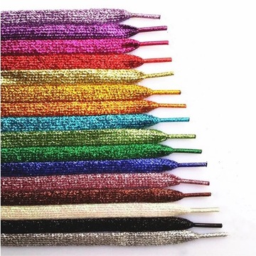 HIT! SZNUROWADŁA SZNURÓWKI JASNY RÓŻ BROKATOWE 110 CM