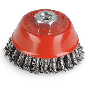 SZCZOTKA DRUCIANA DRUT SPLATANY DOCZOŁOWA DO SZLIFIERKI KĄTOWEJ M14 90MM