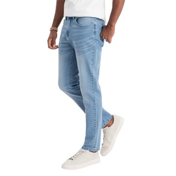 Spodnie męskie jeansowe SLIM FIT jasnoniebieskie V2 OM-PADP-0110 XXL