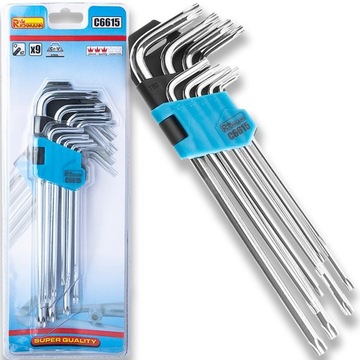 KLUCZE TRZPIENIOWE TORX DŁUGIE T10-T50 9 EL.