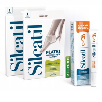 SILCATIL 2x Płatki Złuszczające Pięty + Krem 10 ml