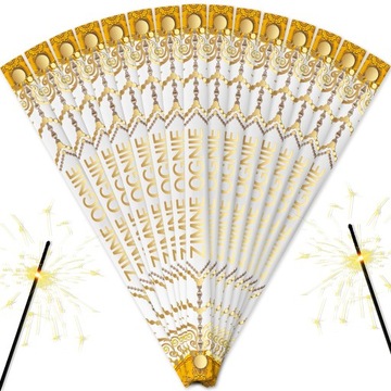 ELEGANCKIE DŁUGIE ZIMNE OGNIE WESELNE 70cm 90szt - GOLD EDITION OPAKOWANIA