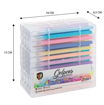 ГЕЛЕВЫЕ РУЧКИ С ЦВЕТНЫМИ БЛЕСКАМИ НАБОР РУЧОК 48 ШТ.