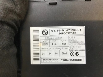 BMW 1 E82 E88 2000CM3 2008 ŘÍZENÍ MOTORU COUPE 7810002