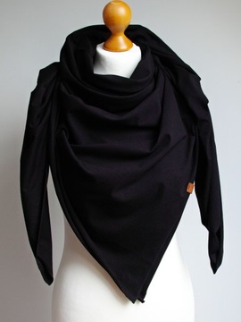 Большой хлопковый шарф, черный шарф, Pracownia ZOLLA