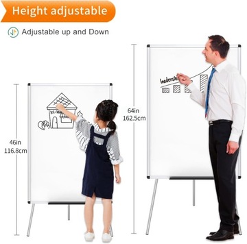 TABLICA BIAŁA MAGNETYCZNA SUCHOŚCIERALNA 90X60CM W ALUMINIOWEJ RAMIE