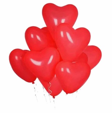 BALONY LATEKSOWE SERCA czerwone dekoracja WALENTYNKI WESELE ŚLUB 10 szt