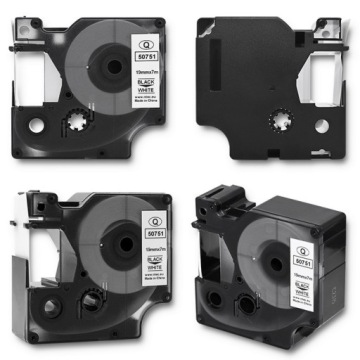 Лента для DYMO D1 45803,45808 19ммx7м белая/черная