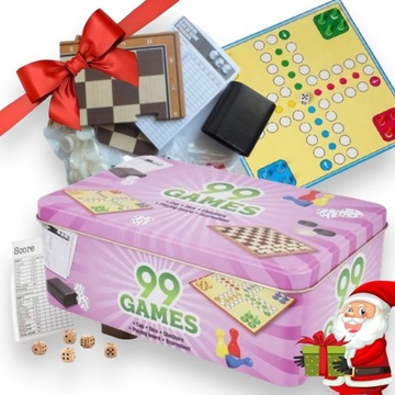 GRA RODZINNA ZESTAW 99 GIER W 1 DLA DZIECI ZABAWKI EDUKACYJNA WARCABY GRY
