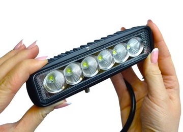 LAMPA LEDOWA 6 LED ROZPROSZONA PANEL LEDOWY MINI OFFROAD 18W 12-24V