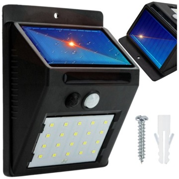 LAMPA SOLARNA Z CZUJNIKIEM ZMIERZCHU RUCHU LAMPKA