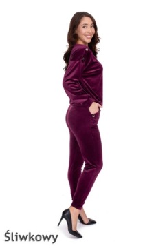 Велюровый набор, спортивный костюм с декоративными кнопками _m/38