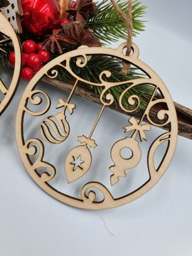 Деревянная безделушка. Набор из 3 шт. Рождественское украшение.