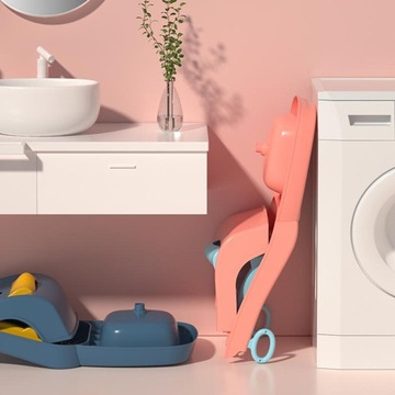 Składane łóżko do mycia włosów Fotel salonowy z poręczą Head Hair Pink